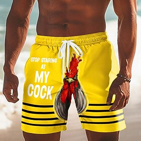 Per uomo Animale Pollo di plastica Gergo divertente Costumi da bagno Pantaloncini da mare Pantaloncini da Surf Misura del girovita medio Divertente Ca