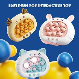 Kids Fast Push Bubble Pop Handheld Fidget Sensory Game Toys, Handheld Light Up Quick Push Pop Game Console Boys Girls, Birthday for Kids Adults
