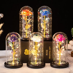 Mother's Day Rose LED Decorative Nightlight 21.5 11.5CM Gift for Girlfriend, Wife, and Mother AAA Battery Box Indoor Bedroom Atmosphere Ornament Light