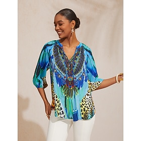 Dschungel-Wildparty-Fließendes Chiffon-Top: retailer-supplied image