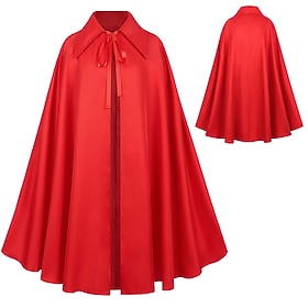Retro Vintage Punk  Gothic Medieval Hooded Cloak Shawls Solid Color Fancy Dress Unisex Viking Walpurgis Night Halloween Carnival Masquerade Party  Evening Adul
