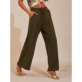 pantalon en lin léger à motif palmier hawaïen: retailer-supplied image