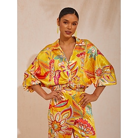 blouse courte fluide en mousseline à motif cachemire bohème: retailer-supplied image