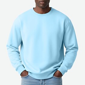 Men's Sweatshirt Pullover Hoodie Sweatshirt Black White Yellow Pink Navy Blue Crew Neck Plain Casual Daily Sports Outdoor Streetwear Cool Sportswear Spring