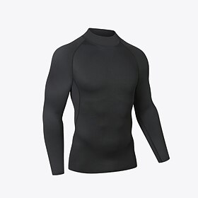 Men's Solid Colored Running T-Shirt Compression Shirt Running Shirt Spring Fall Long Sleeve Quick Dry Compression Moisture Wicking Gym Workout Active Training