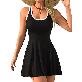 Per donna Costume da bagno Costume Intero Vestiti da mare Tinta unita Protezione UV Elastico Senza Maniche Costume da Bagno Costume da bagno Surf Immersione Nu