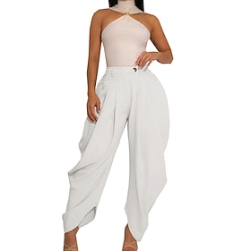 Per donna Culotte Gamba Larga Chinos Elegante Vintage Moda Lunghezza alla caviglia Vita Alta Semplice Tasca Fascia Elastica Comodo Inelastico Quotidia