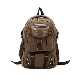 Teen Boys College Students Vintage Canvas Backpack, Large Capacity Multi-Pocket…