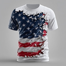 2026 250th Men's Patriotic Distressed Patriot Graphic American Flag T-Shirt