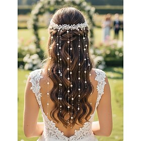 Women's Faux Pearl Tassel Hairpiece, Elegant Bridal Hair Accessory for Weddings, Perfect for Brides