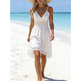 Per donna Abito Lungo Maxi Abito Abito in Pizzo Abito Sottoveste Abito Boho Mini abito Moda Classico Moderno Quotidiano Vacanza Uscire Vestibilità regolare Sem