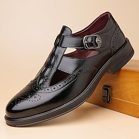 Men's Black  Monk Strap Shoes, Stylish Buckle Detail, Classic Formal Style for Weddings, Church  Formal Events