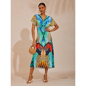 Jungle Wild Party Silky Elegant Maxi Dress
