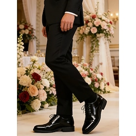 Sleek & Stylish: Men’s Black Patent Leather Oxfords That Make a Statement