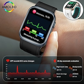 iMosi MT115 Orologio intelligente 1.96 pollice Orologio da Corsa Fitness Smartwatch Bluetooth ECGPPG Monitoraggio della temperatura Contapassi Compatibile con