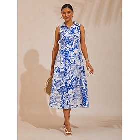 robe-chemise bleue St Barth Blooms en lin léger: retailer-supplied image