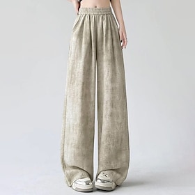 Per donna Gamba larga Vacanza Moda Semplice Lunghezza intera Misura del girovita medio Semplice Confortevole Inelastico Casuale Quotidiano Abbigliamento casual