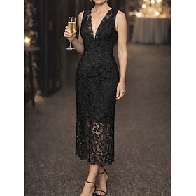 Per donna Abito Lungo Maxi Abito Abito nero Abito in Pizzo Abito da Cocktail Mini abito Moda Classico Moderno Quotidiano Vacanza Uscire Vestibilità regolare Se