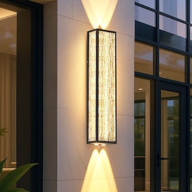 Outdoor Wall Light Modern Waterproof IP65 Wall Sconce Lighting Metal Acrylic Wall Lamp Bathroom Vanity Light Mid Century Sconce for Garden, Patio, Street 110-2
