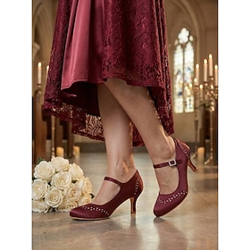 Women's Navy Blue Satin Mary Janes - Elegant Crystal Studded Wedding Shoes with Kitten Heel for Mother of the Bride, Church Ceremonies  Formal Events