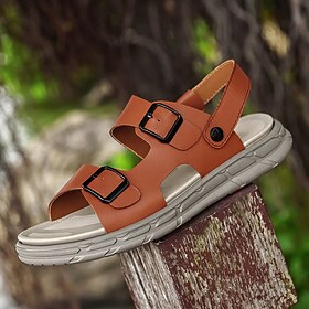 Men's Brown Faux Le… - image