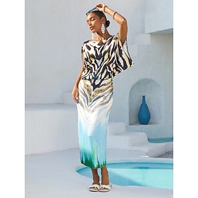 Farbverlauf Tiger Seidensatin Urlaubskleid: retailer-supplied image