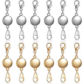 Confezione da 12 fermagli e chiusure magnetiche per collane. Estensore per collane con magnete potente. Chiusura magnetica per collane per la creazion