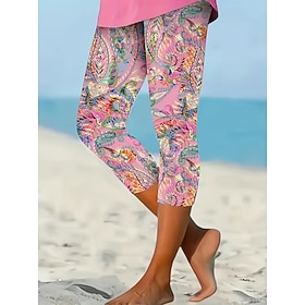 Per donna Chinos Leggings Vacanza Vintage Streetwear Capri Vita Alta Floreale Grafico Paisley Stampa Comodità Morbido Confortevole Elasticizzato Quoti