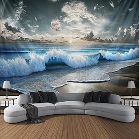 arazzo Striscioni Coperta Spiaggia 3D Camera da letto Soggiorno Dormitorio Stanza per adolescenti Dormitorio universitario Portico a muro Arredamento 