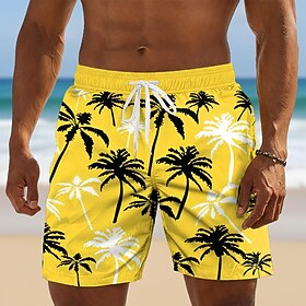 Per uomo Albero di Cocco Piante Tropicali Costumi da bagno Pantaloncini da mare Pantaloncini da Surf Misura del girovita medio Hawaiano Vacanza al Mar