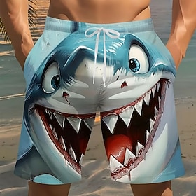 Per uomo Animale Cartoni animati Squalo Costumi da bagno Pantaloncini da mare Pantaloncini da Surf Misura del girovita medio Divertente Vacanza al Mar