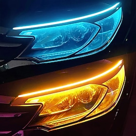2 stuks led drl auto licht dagrijverlichting strip licht flexibele waterdichte auto koplampen rem stroom buis licht richtingaanwijzer wit geel blauw 12 v 30/45