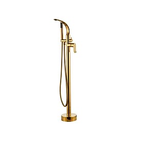 Rubinetto per Vasca - Minimalista Cromo Montato a pavimento Valvola in Ceramica Bath Shower Mixer Taps