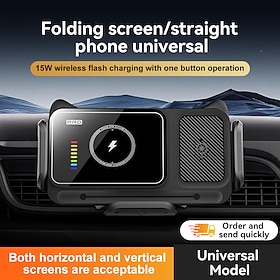 Supporto per caricabatterie wireless da auto da 15 W per telefoni pieghevoli Samsung Galaxy Z Fold 7 6 5, Pixel Fold telefoni dritti, supporto per tel