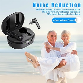 apparecchi acustici, apparecchi acustici ricaricabili per anziani con cancellazione del rumore, amplificatore acustico per adulti con dispositivo per 