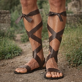 Retrò Vintage Medievale Rinascimento Sandali Cavaliere Gladiatore Ranger Costume Unisex Halloween Carnevale Fiera Rinascimentale Festa a tema retrò Ad