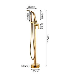 Rubinetto per Vasca - Moderno Contemporaneo Galvanizzato Montato a pavimento Valvola in Ceramica Bath Shower Mixer Taps