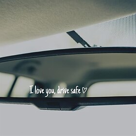 10X Drive Safely I Love You - Rearview Mirror Sticker Cute Car Stickers for Womens, Car Decals for Women, Rear View Mirror Sticker, Valentines Day Gifts for He