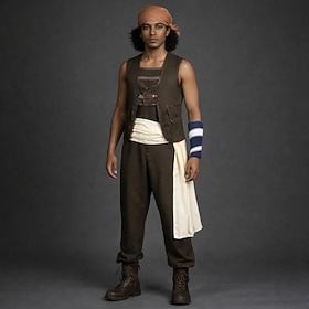 Avventuriero dell'oceano Usopp Pirata di Cappello di Paglia Anime Costume Cosplay Abiti Cosplay Halloween Carnevale Con il fumetto Anime Expo Gilet Pa