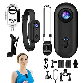 Action camera, videocamera impermeabile 1080p, videocamera sportiva portatile per esterni con robusto supporto a clip e funzione di registrazione atti