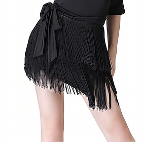 Women's Black Fringe Latin Dance Skirt