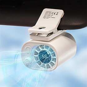 Ventilatore a clip con display a LED, 100 velocità regolabili, portatile, ricaricabile tramite USB, batteria da 1800 mAh, mini ventilatore personale p