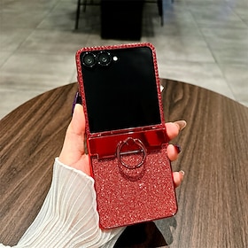 telefono Custodia Per Samsung Galaxy Z Flip 7 Z Flip 7 FE Z Flip 6 Z Flip 5 Z Flip 4 Z Flip 3 Novità Custodia sottile Supporto ad anello Glitter scint