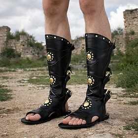 Retrò Vintage Medievale Rinascimento Sandali Cavaliere Ranger Costume Per uomo Halloween Carnevale Fiera Rinascimentale Festa a tema retrò Adulti Scar