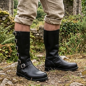 Retrò Vintage Medievale Rinascimento A stivale Guerriero Cavaliere Ranger Fibbia Costume Per uomo Costumi da pirata Halloween Carnevale Fiera Rinascim