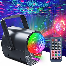 Luci a palla da discoteca, luci per feste, luci da DJ, luce laser, proiettore stroboscopico da palcoscenico attivato dal suono con telecomando per pub