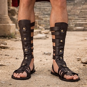 Retrò Vintage Medievale Rinascimento Scarpe Cavaliere Ranger Costume Unisex Halloween Carnevale Fiera Rinascimentale Festa a tema retrò Adulti Scarpe 