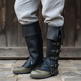 Retrò Vintage Medievale Rinascimento Copriscarpe Guerriero Cavaliere Ranger Fibbia Costume Per donna Halloween Carnevale Fiera Rinascimentale Festa a 