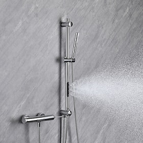 Massaggio a Getti per il Corpo Impostato - Doccia Multigetto Contemporaneo Cromo Montaggio esterno Valvola in Ceramica Bath Shower Mixer Taps