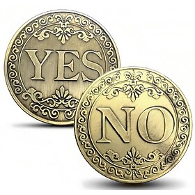 Novelty YES NO Challenge Coin Decision Maker Coins Flipping Decision Making Commemorative Collection